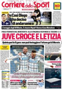 Le prime pagine dei quotidiani sportivi in edicola questa mattina 33 corriere dello sport 2020 11 29 5fc2ddfbc7b3b