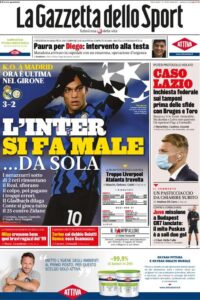 Le prime pagine dei quotidiani sportivi in edicola questa mattina 34 la gazzetta dello sport 2020 11 04 5fa235ede49df