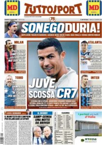 Le prime pagine dei quotidiani sportivi in edicola questa mattina 35 tuttosport 2020 11 01 5f9defe50d1d5