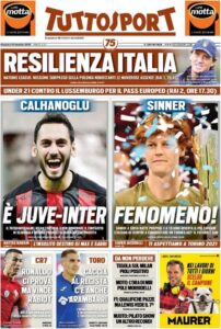 Le prime pagine dei quotidiani sportivi in edicola questa mattina 35 tuttosport 2020 11 15 5fb0628bc1a23