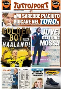 Le prime pagine dei quotidiani sportivi in edicola questa mattina 34 tuttosport 2020 11 21 5fb84e0e45279