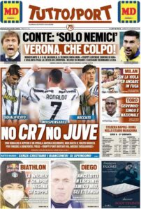 Le prime pagine dei quotidiani sportivi in edicola questa mattina 35 tuttosport 2020 11 29 5fc2dd944e01f