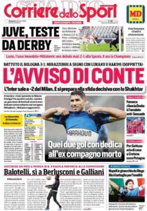 Le prime pagine dei quotidiani sportivi in edicola questa mattina 33 corriere dello sport 2020 12 06 5fcc155491765