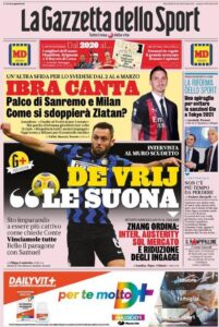 Le prime pagine dei quotidiani sportivi in edicola questa mattina 33 la gazzetta dello sport 2020 12 30 5febc31a06106