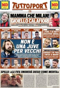 Le prime pagine dei quotidiani sportivi in edicola questa mattina 35 tuttosport 2020 12 04 5fc96f097f76b