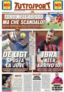 Le prime pagine dei quotidiani sportivi in edicola questa mattina 33 tuttosport 2020 12 18 5fdbebce021f6
