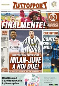 Le prime pagine dei quotidiani sportivi in edicola questa mattina 35 Screenshot 20210104 003849 Chrome