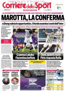 Le prime pagine dei quotidiani sportivi in edicola questa mattina 34 Screenshot 20210114 011254 Chrome