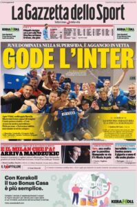 Le prime pagine dei quotidiani sportivi in edicola questa mattina 33 la gazzetta dello sport 2021 01 18 6004d0eadea69