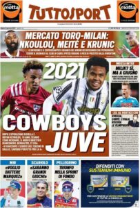 Le prime pagine dei quotidiani sportivi in edicola questa mattina 35 tuttosport 2021 01 02 5fefaf9a7aee1