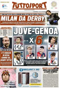 Le prime pagine dei quotidiani sportivi in edicola questa mattina 35 tuttosport 2021 01 13 5ffe352d9e381