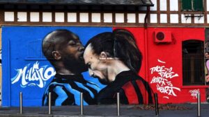 Murales Ibrahimovic Lukaku, lo scontro diventa arte – FOTO