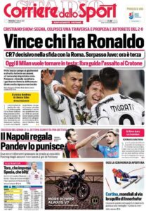 Le prime pagine dei quotidiani sportivi in edicola questa mattina 34 corriere dello sport 2021 02 07 601f2463c21c9