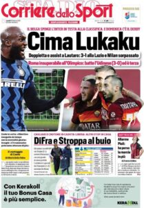Le prime pagine dei quotidiani sportivi in edicola questa mattina 34 corriere dello sport 2021 02 15 6029bc62f1694