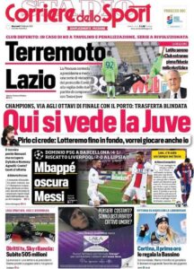 Le prime pagine dei quotidiani sportivi in edicola questa mattina 34 corriere dello sport 2021 02 17 602ca5c168278