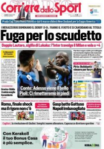 Le prime pagine dei quotidiani sportivi in edicola questa mattina 34 corriere dello sport 2021 02 22 6032ed5d0d729