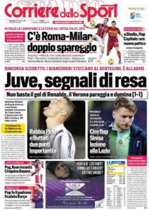 Le prime pagine dei quotidiani sportivi in edicola questa mattina 34 corriere dello sport 2021 02 28 603ad5972a3ff
