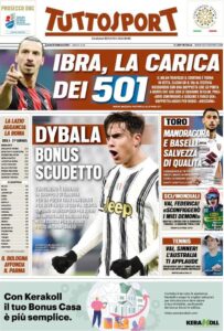 Le prime pagine dei quotidiani sportivi in edicola questa mattina 35 tuttosport 2021 02 08 60207252b1f47