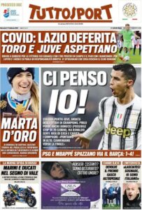 Le prime pagine dei quotidiani sportivi in edicola questa mattina 35 tuttosport 2021 02 17 602c527325244