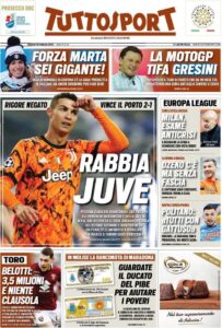 Le prime pagine dei quotidiani sportivi in edicola questa mattina 35 tuttosport 2021 02 18 602da76798734