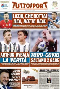 Le prime pagine dei quotidiani sportivi in edicola questa mattina 35 tuttosport 2021 02 24 60358cc77ef5f