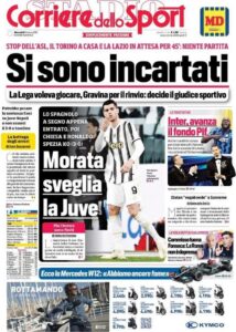 Le prime pagine dei quotidiani sportivi in edicola questa mattina 34 corriere dello sport 2021 03 03 603f1a7dd977c