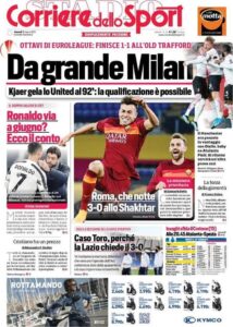 Le prime pagine dei quotidiani sportivi in edicola questa mattina 34 corriere dello sport 2021 03 12 604af796e66d4