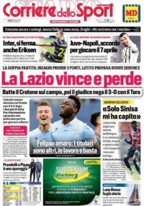 Le prime pagine dei quotidiani sportivi in edicola questa mattina 34 corriere dello sport 2021 03 13 604c467183110