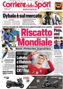 Le prime pagine dei quotidiani sportivi in edicola questa mattina 34 corriere dello sport 2021 03 25 605c1b85b563e
