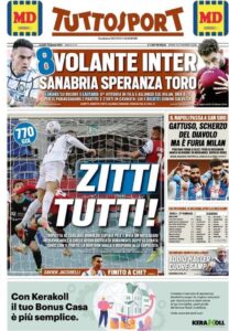 Le prime pagine dei quotidiani sportivi in edicola questa mattina 35 tuttosport 2021 03 15 604eed6d917b6
