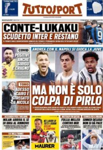 Le prime pagine dei quotidiani sportivi in edicola questa mattina 35 IMG 20210406 WA0000