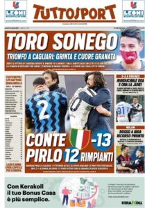 Le prime pagine dei quotidiani sportivi en edicola questa mattina 35 IMG 20210412 WA0000