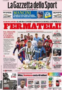 Le prime pagine dei quotidiani sportivi in edicola questa mattina 33 IMG 20210420 WA0002
