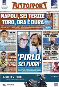 Le prime pagine dei quotidiani sportivi in edicola questa mattina 35 IMG 20210427 WA0010