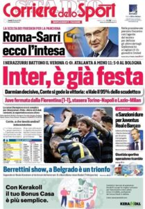 Le prime pagine dei quotidiani sportivi in edicola questa mattina 34 corriere dello sport 2021 04 26 60863da3349aa