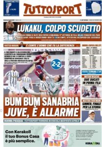 Le prime pagine dei quotidiani sportivi in edicola questa mattina 35 tuttosport 2021 04 04 60693cf8dd545