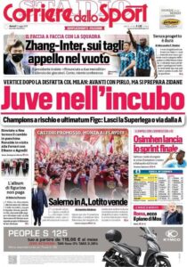 Le prime pagine dei quotidiani sportivi in edicola questa mattina 34 corriere dello sport 2021 05 11 609a02c3a87d7