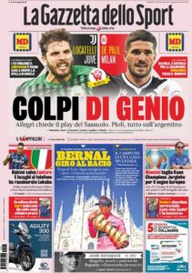 Le prime pagine dei quotidiani sportivi in edicola questa mattina 33 la gazzetta dello sport 2021 05 31 60b41903901c9