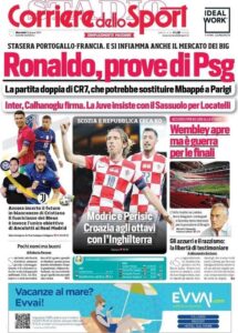 Le prime pagine dei quotidiani sportivi in edicola questa mattina 34 WhatsApp Image 2021 06 23 at 07.24.41 1