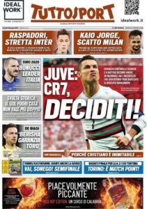 Le prime pagine dei quotidiani sportivi in edicola questa mattina 35 WhatsApp Image 2021 06 25 at 07.15.08