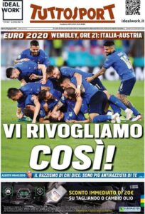 Le prime pagine dei quotidiani sportivi in edicola questa mattina 35 WhatsApp Image 2021 06 26 at 07.34.53