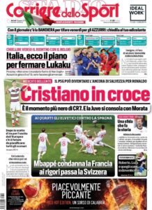Le prime pagine dei quotidiani sportivi in edicola questa mattina 34 corriere dello sport 2021 06 29 60da54827a92e