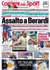 Le prime pagine dei quotidiani sportivi in edicola questa mattina 34 corriere dello sport 2021 06 30 60dbf5469d96c