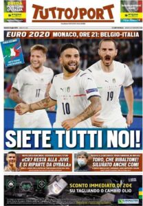 Le prime pagine dei quotidiani sportivi in edicola questa mattina 35 WhatsApp Image 2021 07 02 at 07.32.58
