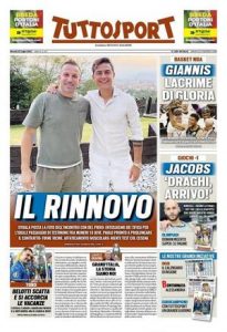 Le prime pagine dei quotidiani sportivi in edicola questa mattina 35 tuttosport 2021 07 22 60f8f0d3de592