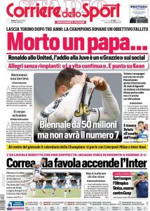 Rassegna stampa Milan: prime pagine quotidiani sportivi – 28 agosto 2021 34 corriere dello sport 2021 08 28 61296618d3108
