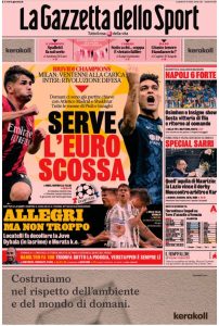 Le prime pagine dei Quotidiani Sportivi in edicola questa mattina 33 IMG 20210927 WA0002