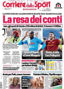 Le prime pagine dei Quotidiani Sportivi in edicola questa mattina 34 corriere dello sport 2021 09 18 614511987c491