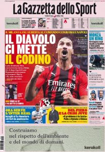 Le prime pagine dei Quotidiani Sportivi in edicola questa mattina 33 la gazzetta dello sport 2021 09 13 613e867d4b84e