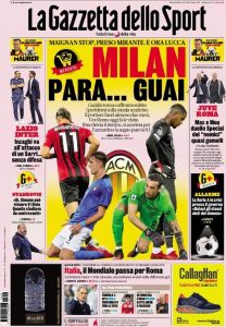 Le prime pagine dei Quotidiani Sportivi in edicola questa mattina 29 Gazzetta